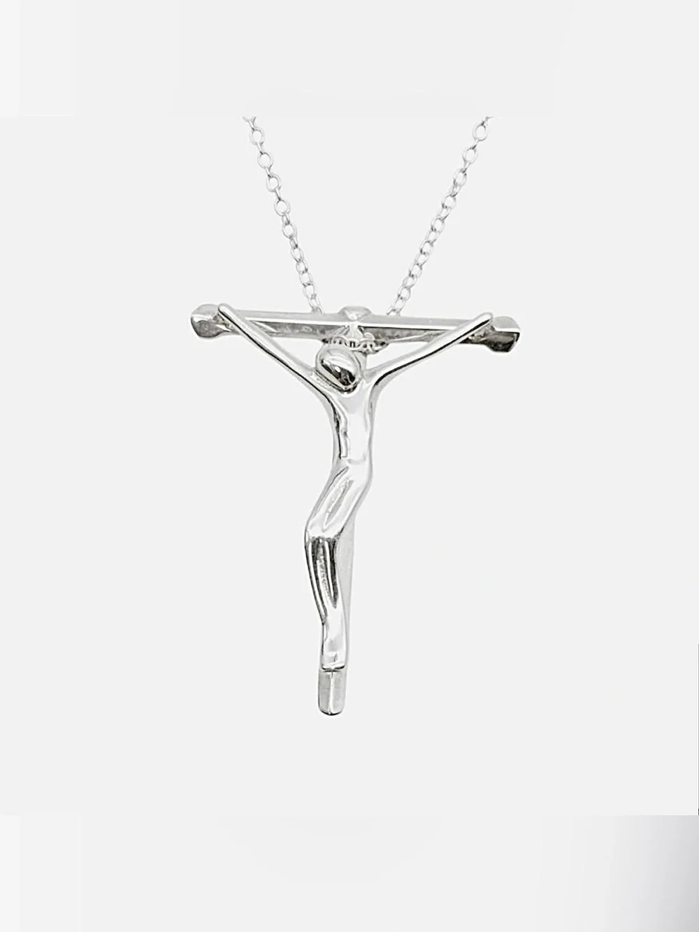 Tiffany & Co. Elsa Peretti 925 Silver Crucifix Pendant Necklace 27mm $900 Retail